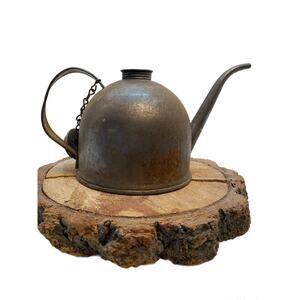 Vintage Eagle Railroad Oiler Oil Pot Can with Lid and Chain